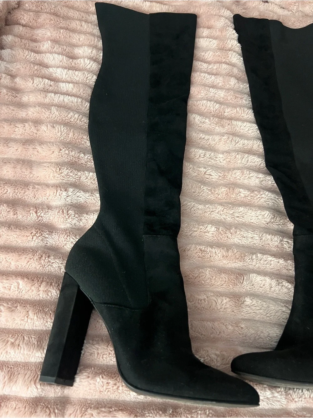 Women's Black Over-the-Knee Heeled Boots